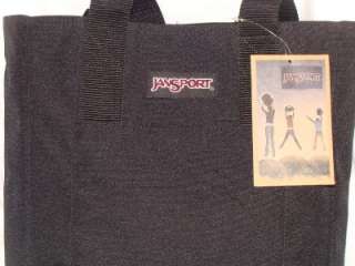 NWT JANSPORT BLACK WITH FLOWER LINING TOTE BAG PURSE  