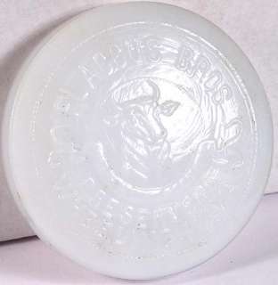 Fruit Jar Closure FLACCUS STEERS HEAD Logo Milk Glass Lid  