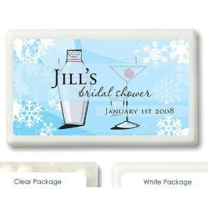Baby Keepsake: Blue Martini Theme Personalized Mint Container Favors 
