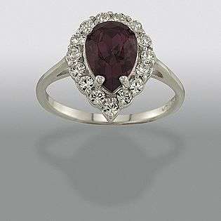 Swarovski Crystal Purple Ring  Enchanted Brilliance Jewelry Sterling 