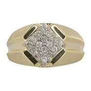 Mens 1/2cttw Diamond Ring 18k Gold over Sterling Silver 