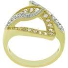 Goodin Two Tone Cubic Zirconia Cocktail Ring   Size 10