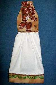 NEW* Handmade Gingerbread Hanging Kitchen Towel #416A  