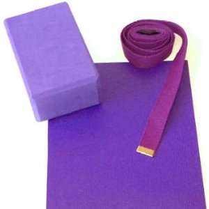  Yoga Kit 3/16 1/4 Thick Yoga & Pilates Mat, Strap, and 4 Thick 