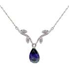   Products, inc 14K. White Gold Necklace W/ Natural Diamond & Sapphire
