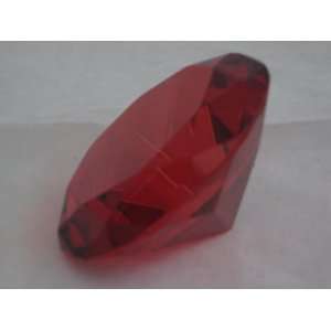   Ruby Crystal Glass Diamond Shaped Paperweight 2.25 Office Products