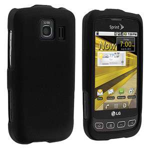 Black Hard Rubberized Skin Case Cover for LG Optimus S U V  