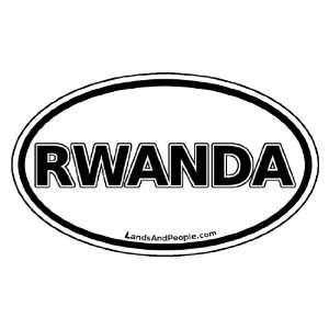 Rwanda Africa Car Bumper Sticker Decal Oval Black and White