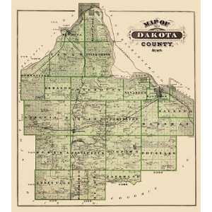    DAKOTA COUNTY MINNESOTA (MN) LANDOWNER MAP 1873: Home & Kitchen