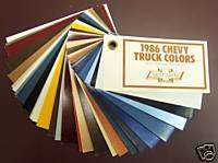 1986 Chevy Truck Colors Series 10 Thru 70 & Astro  