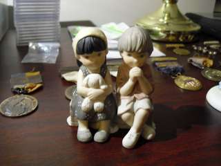 2001 Enesco Alaska Momma Boy and Girl Figurine  