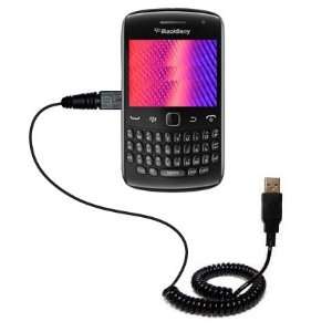 : Coiled USB Cable for the Blackberry Curve 9350 with Power Hot Sync 