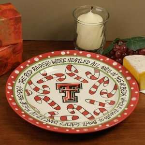  Texas Tech Red Raiders White Red Ceramic Christmas Plate 