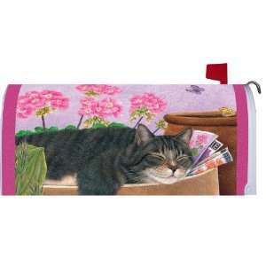 Mailbox Cover Cat Nap By Custom Decor 18x21 Patio, Lawn 