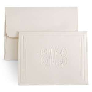   Ivory Classic Picture Frame Monogram Note Cards Gift: Home & Kitchen