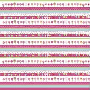 Lyb Cupcake Love Specialty Paper 12X12 Lollipop Stripe With Glitter 