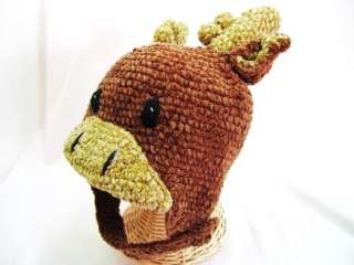 San Diego Hat MOOSE knitted beanie ANIMAL CRITTER hat infant w Chin 