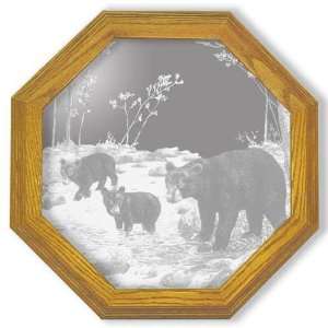  Bear Feet Octagon Bear Etched Mirror: Home & Kitchen