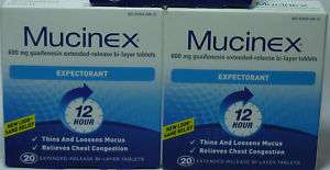 Mucinex Expectorant, 600 mg Guaifenesin, 40 Tablets  