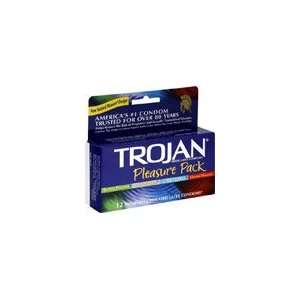  Trojan Pleasure Pack Condoms Lubricated Latex, 12 count 