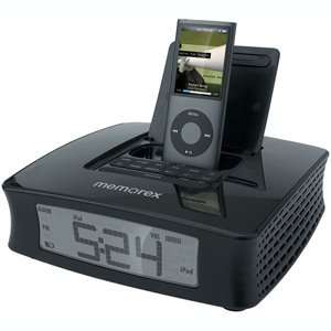  Memorex Clock Radio with iPod Dock (Black): MP3 Players 