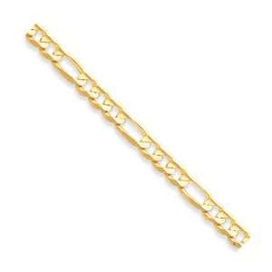   Open Figaro Link Chain Bracelet   8 Inch   Lobster Claw   JewelryWeb