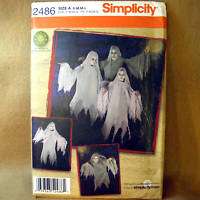 Simplicity 2486 Ghost Family Costume Pattern S M, M L  