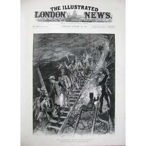  1896 Mining Johannesburg Natives Railway Track Africa 