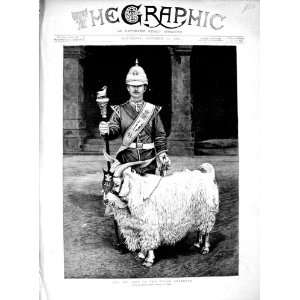  1889 Pet Goat Welsh Regiment Soldiers Cairo Egypt