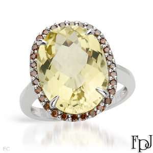  Fpj 8.65.Ctw Quartz 14K Gold Ring   Size 7 FPJ Jewelry