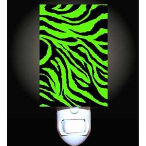  Lime Green Jagged Zebra Print Decorative Night Light: Home 