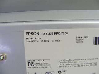 EPSON STYLUS PRO 7600 PHOTO WIDE FORMAT INDUSTRIAL INKJET PRINTER 