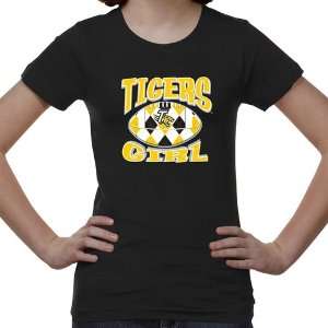 Towson Tigers Youth Argyle Girl T Shirt   Black  Sports 