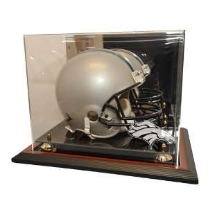Denver Broncos Full Size Helmet Display Case with Classic Wood Finish 
