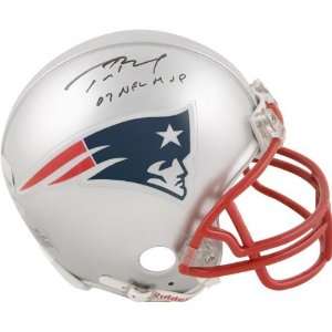   Autographed Mini Helmet with 07 NFL MVP Inscription