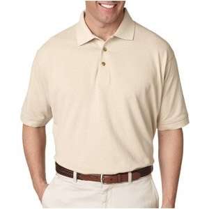   Mens Classic Cotton Pique Polo Shirt, Stone, Small: Sports & Outdoors