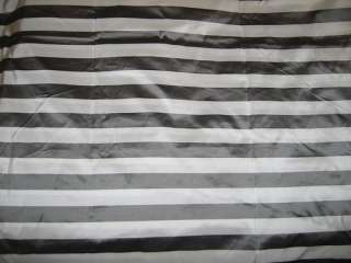 Dark Silver & White Stripes 54 SILK TAFFETA FABRIC  
