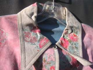 vintage Roberto Cavalli suede hand painted skirt jacket  