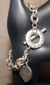   Vintage Tiffany & Co Sterling Silver ID Heart Charm Bracelet  