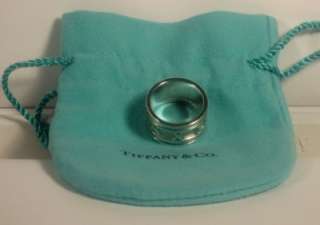 TIFFANY & CO Sterling WIDE ATLAS Ring   Tiffany Pouch    