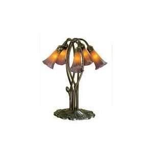  16.5H Amber/Purple Pond Lily 5 Lt Accent Lamp: Home 