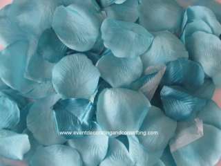 High Quality Thick Silk Rose Petals/Teal  100 PC  