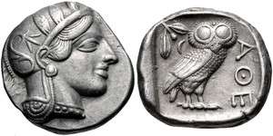 ATTICA, Athens. Circa 454 404 BC. AR Tetradrachm (24mm, 17.09 g, 4h 