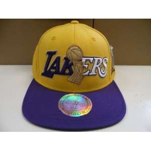 Adidas NBA LA Lakers Custom 2 Tone Gold Purple Flex Cap L XL:  