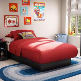 South Shore Libra Kids Twin Platform Bed in Pure Black Finish [346220]