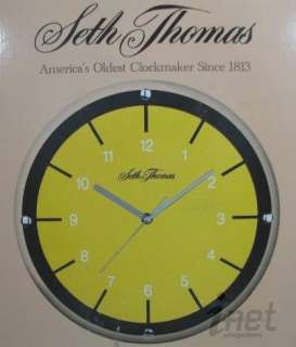 Seth Thomas WYE006030 Yellow Dial Round Wall Clock NIB  