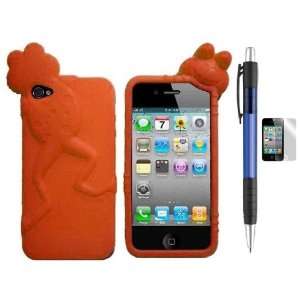 : Orange Jumping Frog Shape Premium Design Protector Soft Cover Case 