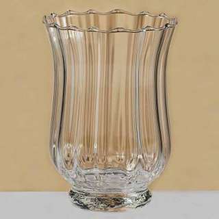 Fluted Flared Clear Glass Pillar Candle Holder Wedding  