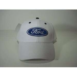  Ford Baseball Hat Cap White  Adj. Velcro Back New 