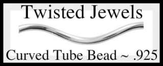 925 US Sterling Silver Curved Tube Bead ~ Pack of 50  